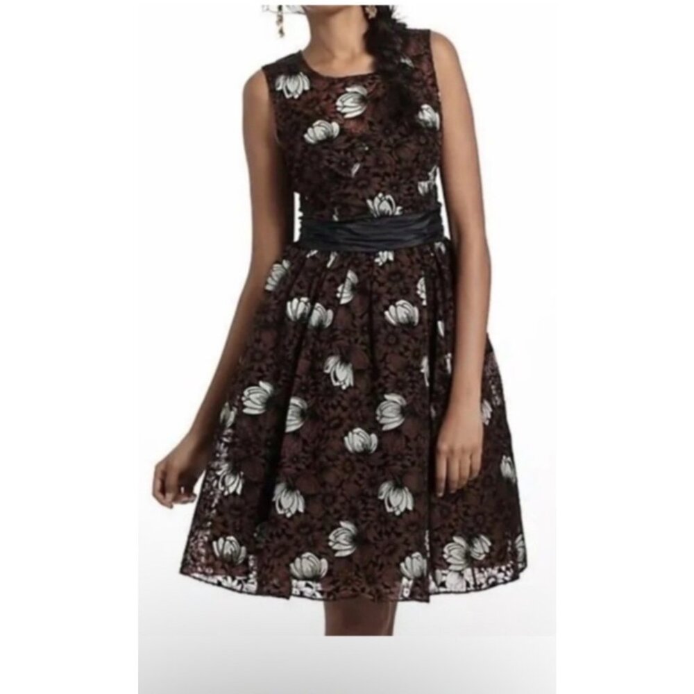 ANTHROPOLOGIE Frock Tracy Reese Floral Sleeveless silk velvet Dress Sz 6
